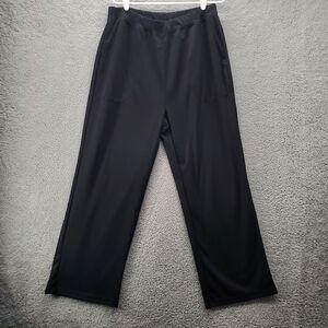 Woman Within Ponte Knit Pull On Pants Womens 20W Black Straight Leg Stretch